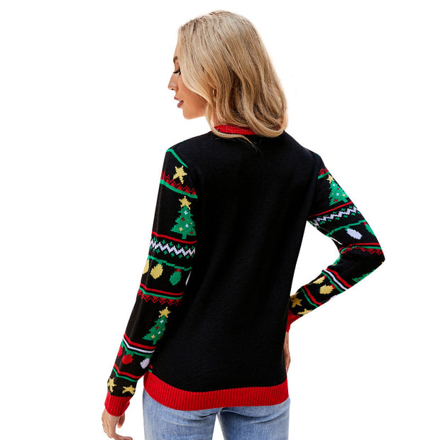 women's Christmas tree knit sweater